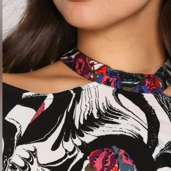 Free People Black Drift Away Cold-Shoulder Long Sleeve Tunic Top Size XS - Picture 6 of 16